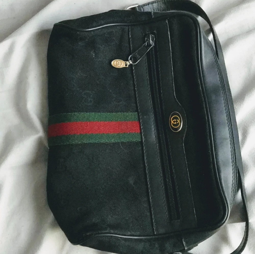 Gucci Black Ophidia Dome Suede Shoulder Bag